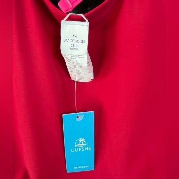 42.🆕Small CupsheHigh Neck Tummy Control Red & Pink Bathing Suit - Picture 7 of 8